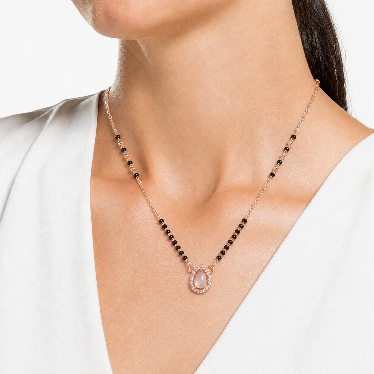 Rose Elegance Pink Stone Mangalsutra