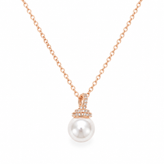 Rose Gold-Plated Classic Pearl  Pendant