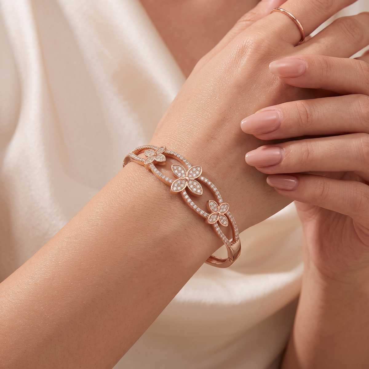Rose Gold Floral Vine Bracelet