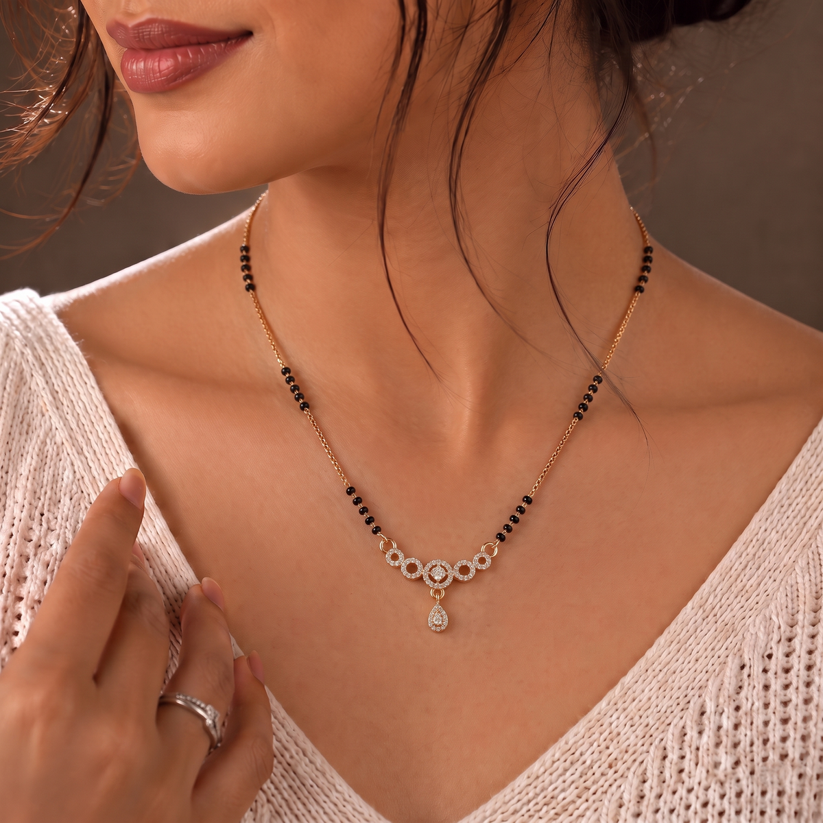 Celestial Circle American Diamond Mangalsutra