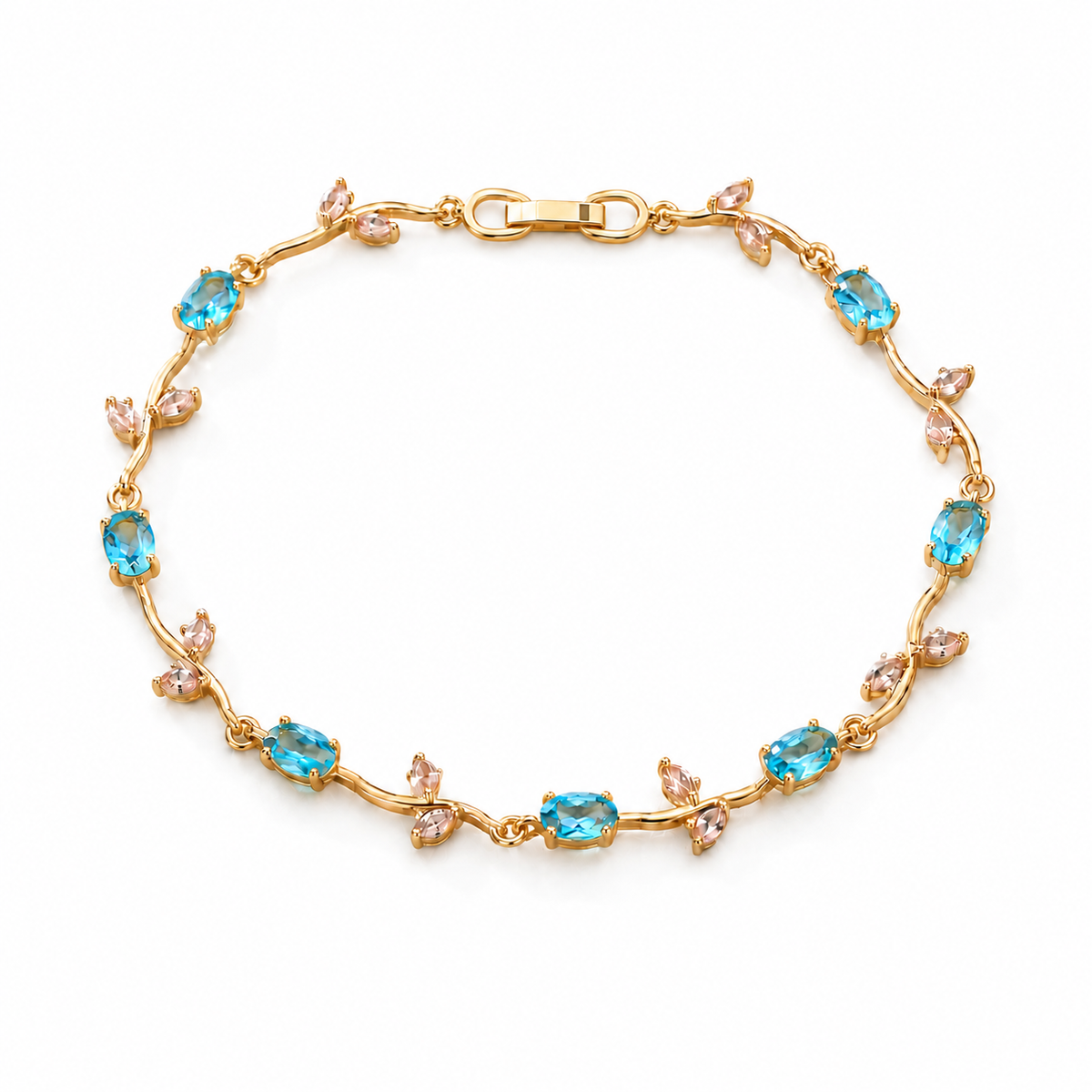 Ocean Bloom Crystal Vine Tulip Bracelet