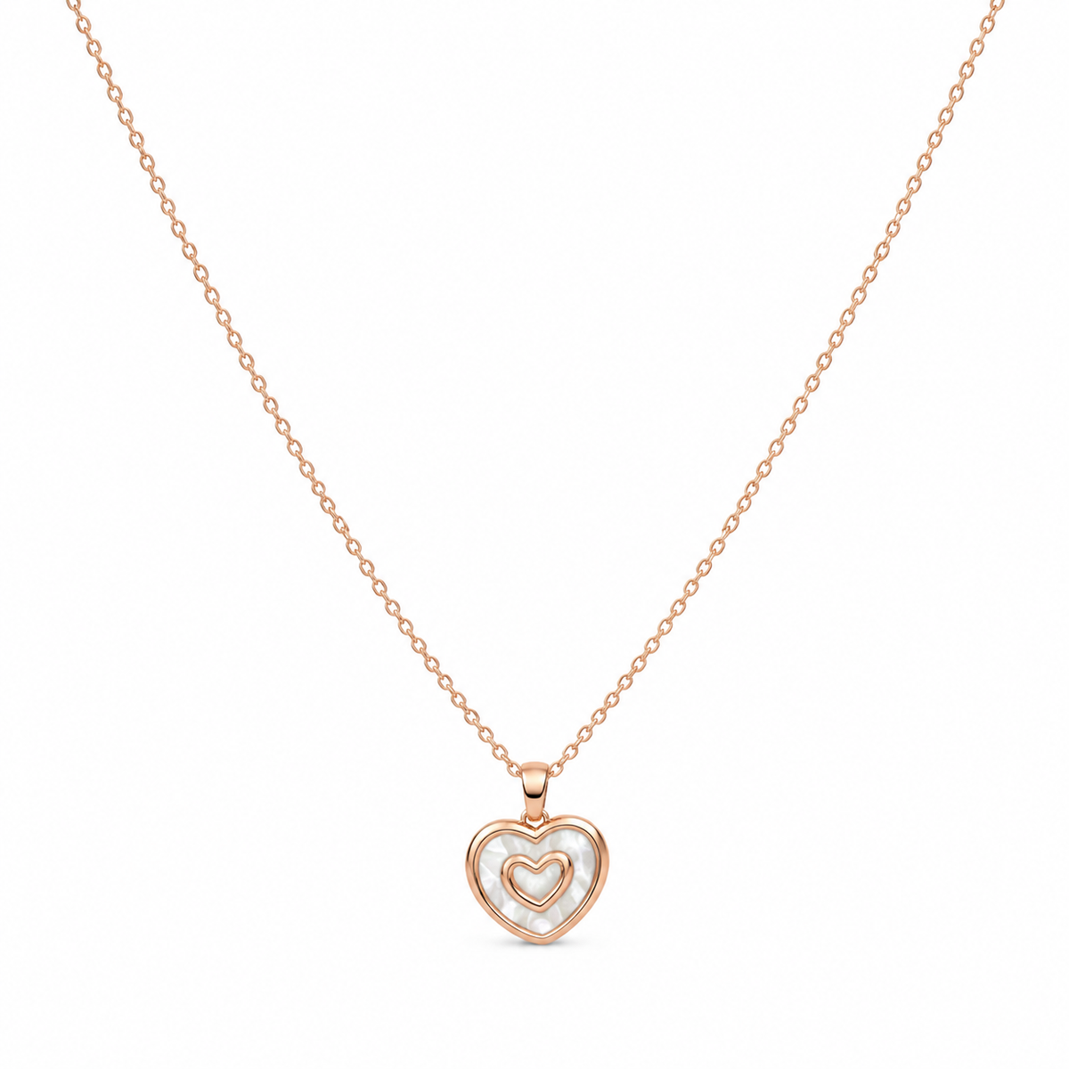 Gold-Plated Double Heart Mother-of-Pearl Pendant