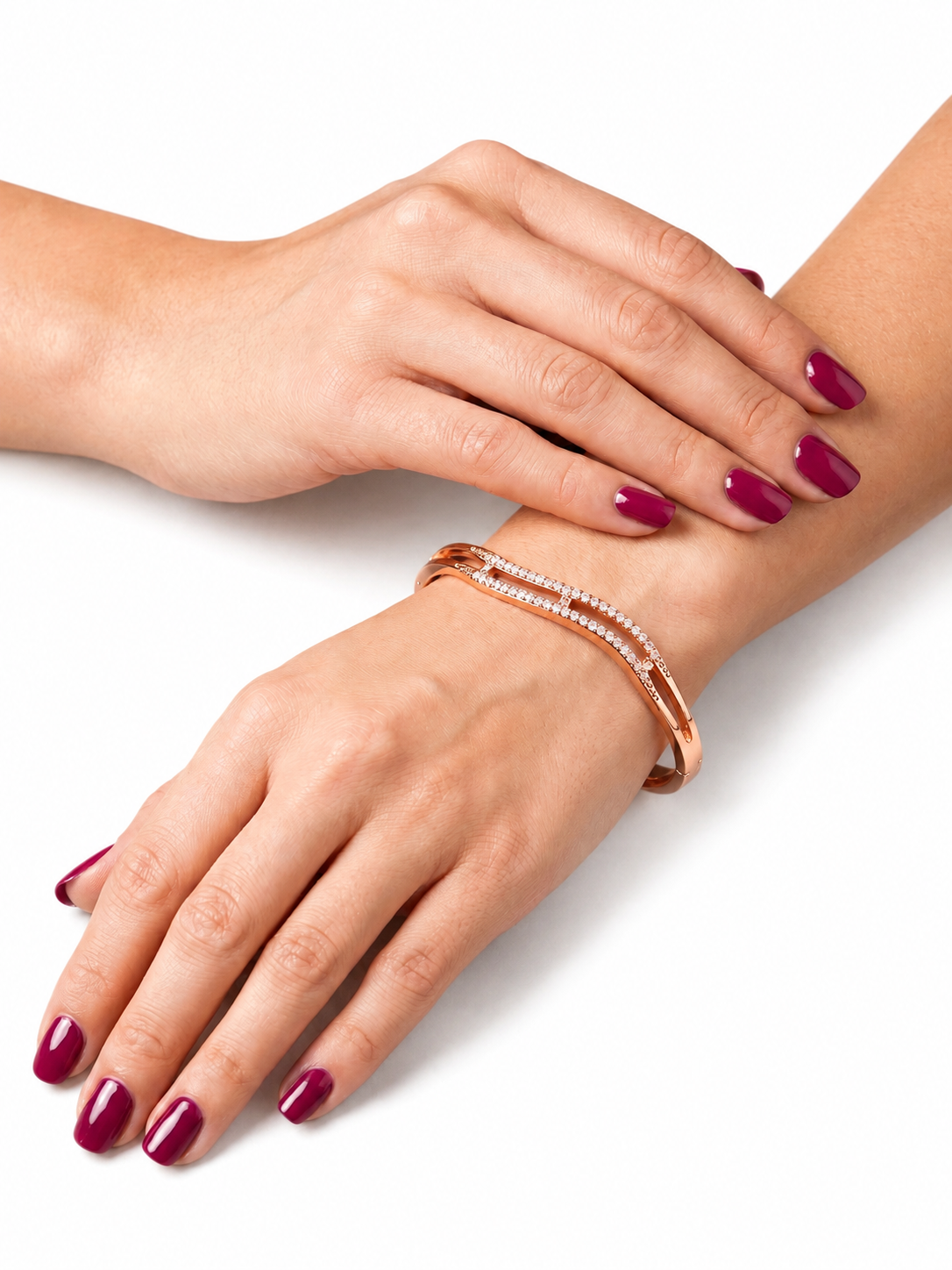 Rose Gold Pavé Curve Braclet