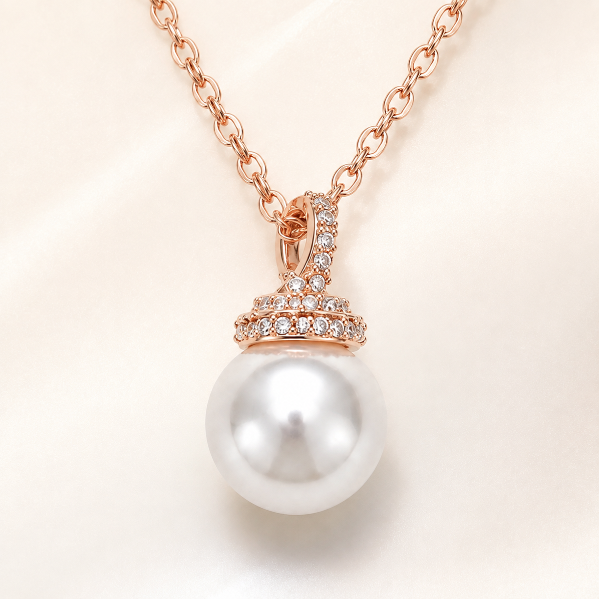 Rose Gold-Plated Classic Pearl  Pendant