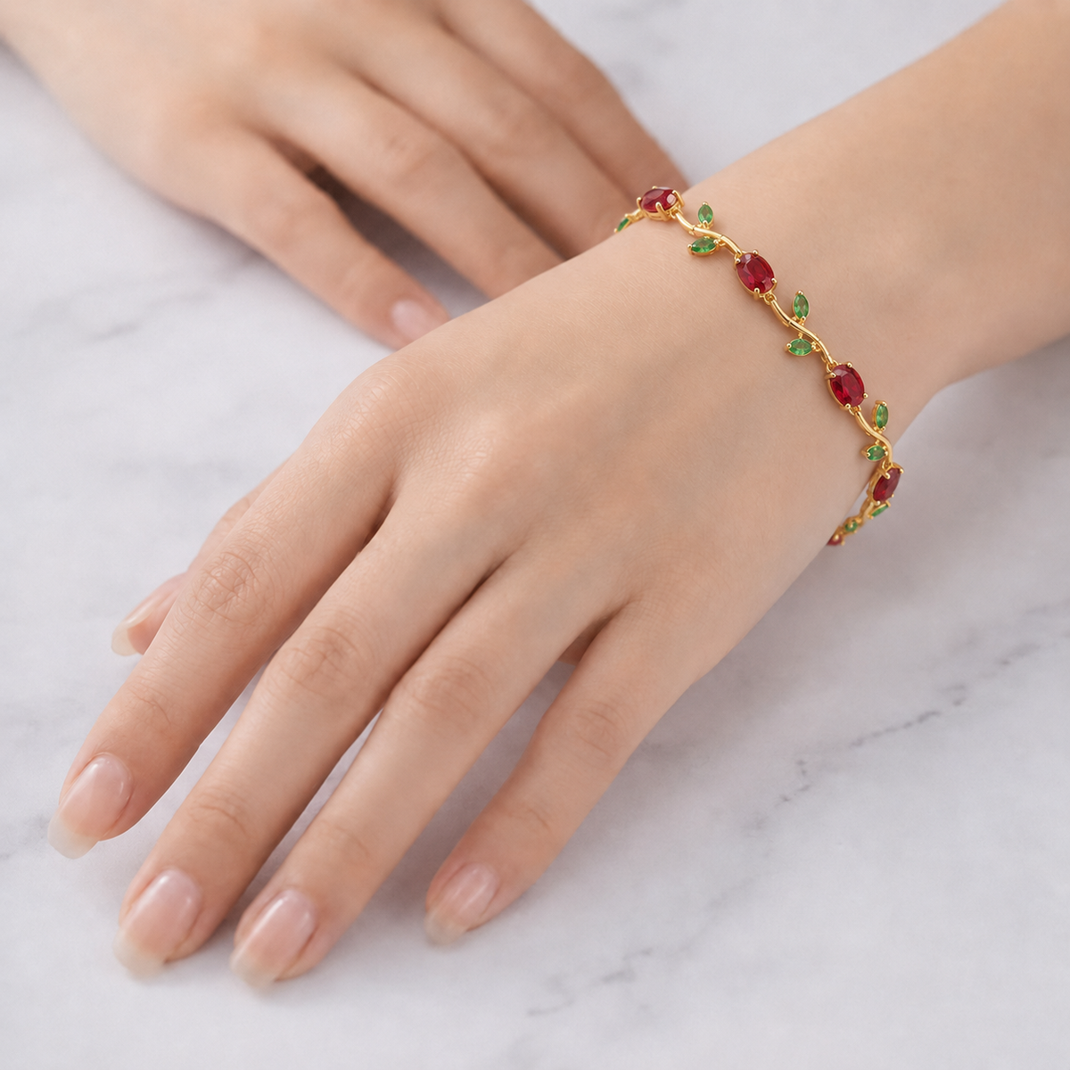 Ruby Tulip Garden Bracelet