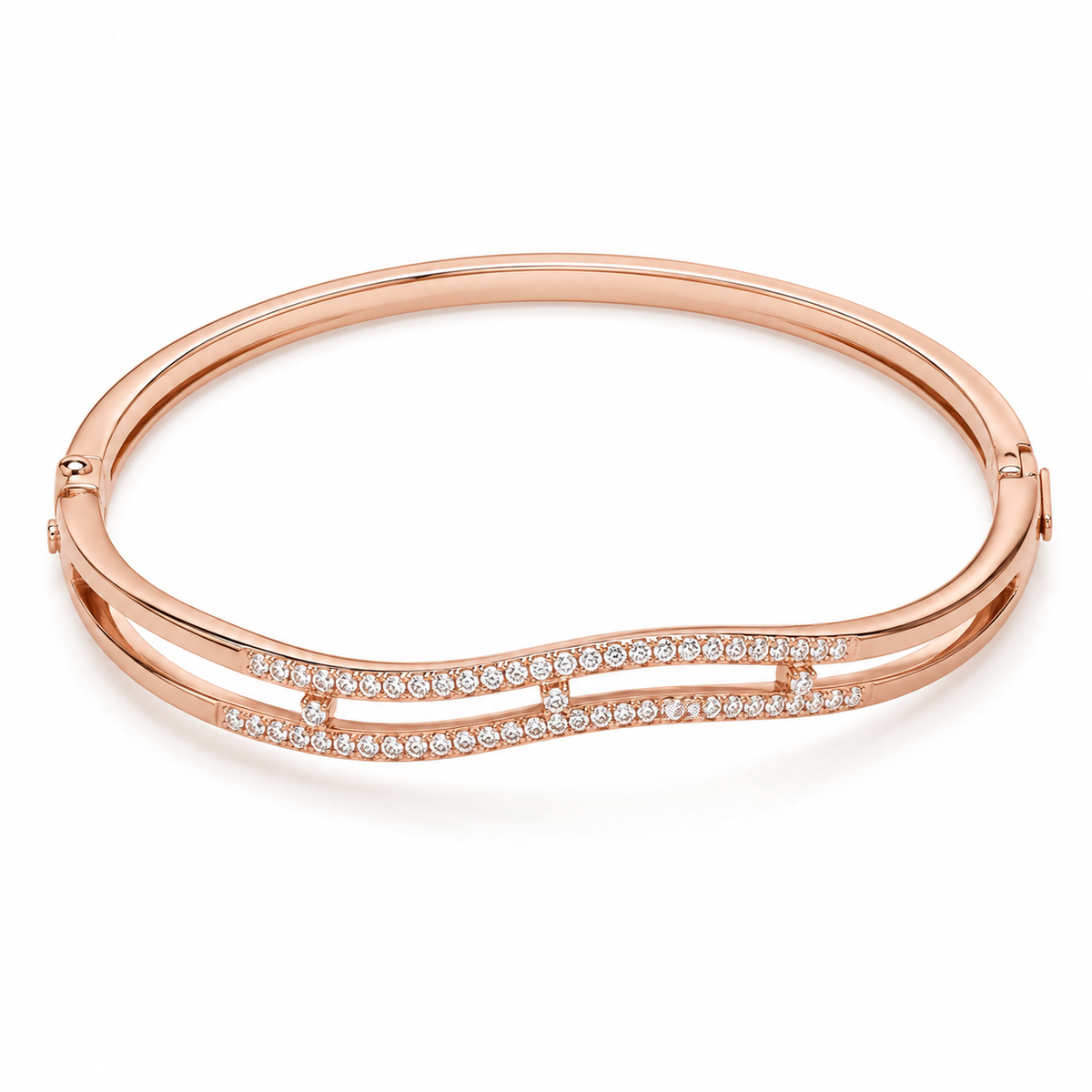 Rose Gold Pavé Curve Braclet