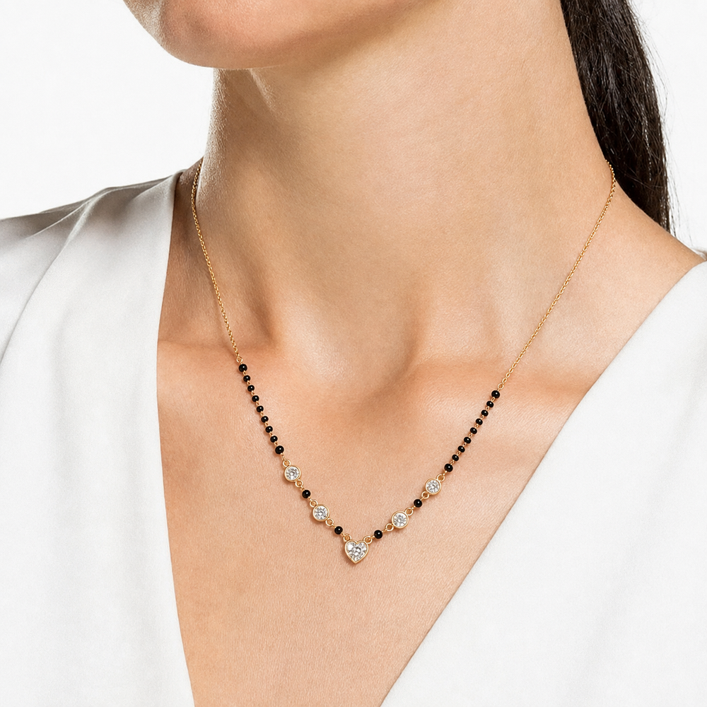 Dainty Gold Heart Link Mangalsutra