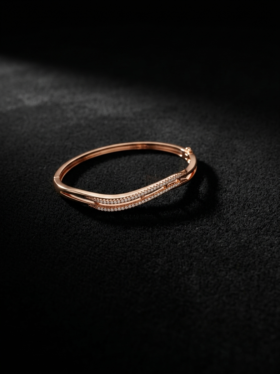 Rose Gold Crystal Double-Row Bracelet